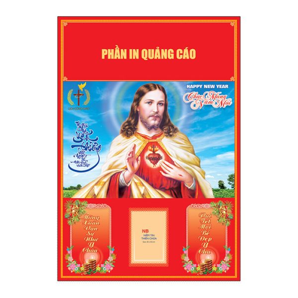 in lịch tết công giáo 2025 - mẫu bìa lịch gắn bloc
